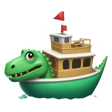 Dinosaur boat birthday sticker