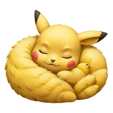 cute Pikachu Pokémon sleeping curled up with a peaceful expression sticker