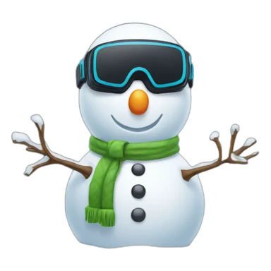 snowman wearing vr headset sticker