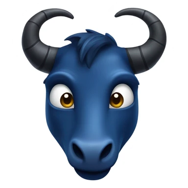 realistic dark blue horn sticker