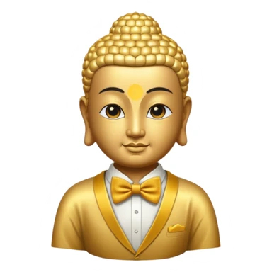 The Buddha in golden bow tie sticker