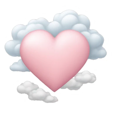 Light pink heart with clouds  sticker