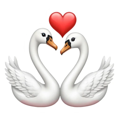 Dos cisnes  formando un corazón con sus cuellos  sticker