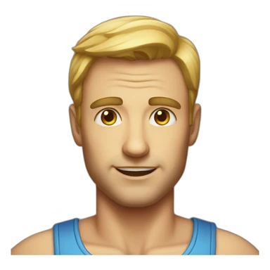 A handsome man wit five eye sticker