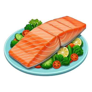 Steamed salmon with vegetable sauté sticker