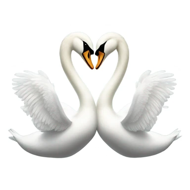 White swans making heart sticker