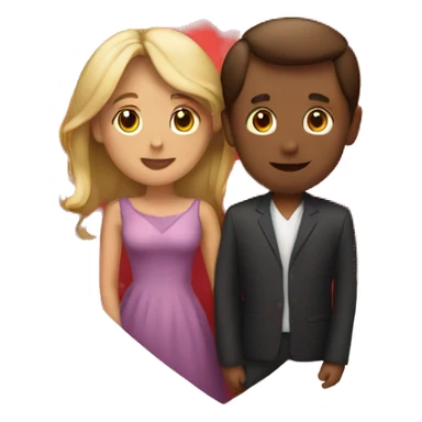 A couple surrounded by a heart  sticker
