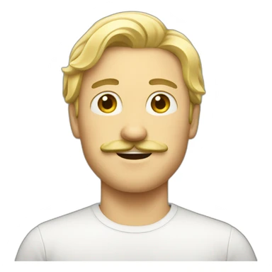 blonde male with moustache sticker