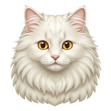 Cute white norwegian forest cat with a fluffy mane sticker