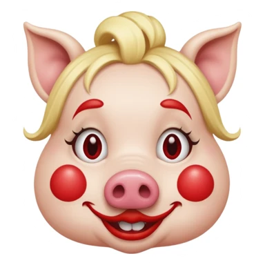 pig blonde clown sticker