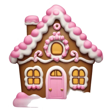 Pink gingerbread house sticker