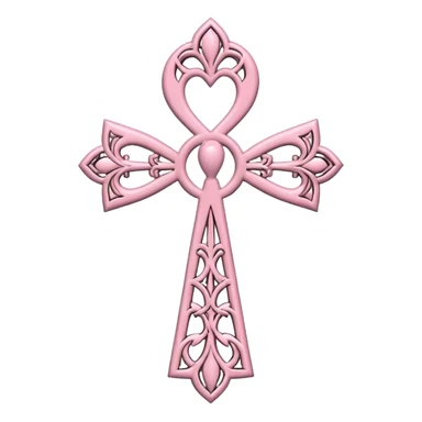 Light pink gothic ankh with spiderwebs  sticker