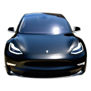 modified black 2023 Tesla Model 3 viewed from front sticker