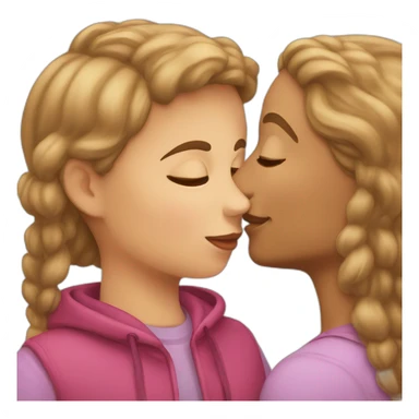 Girl kissing teanager sticker