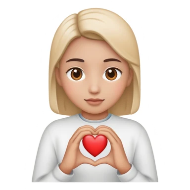 make me a emoji with a kind person holding a heart sticker