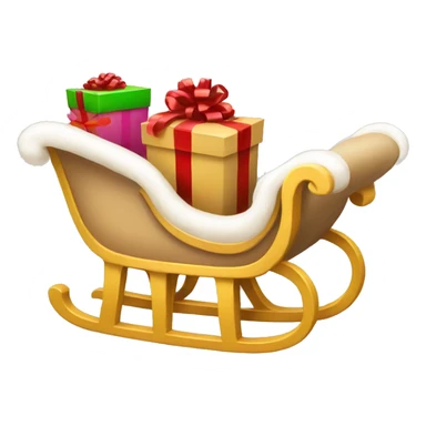 beige sleigh with gifts sticker