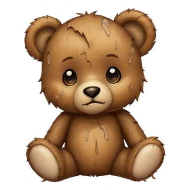 Baby teddy bear being abused sticker