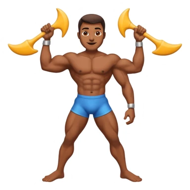 Brown skin man with boomerang like legs sticker