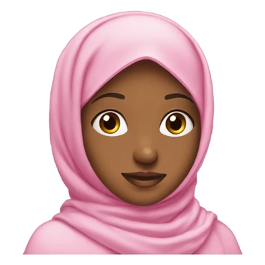 The girl wearing the pink hijab uses accessories on her hijab sticker