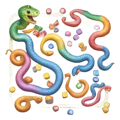 Cornsnake playing candy land with other cornsnakes sticker
