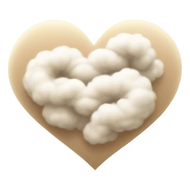 beige heart + cloud sticker