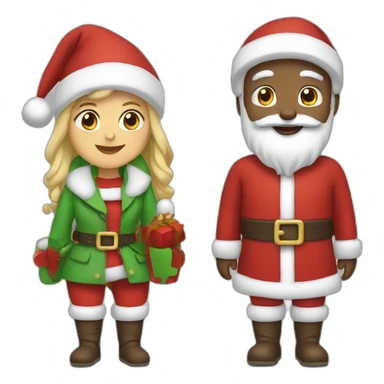 Man and woman Santa Claus  sticker