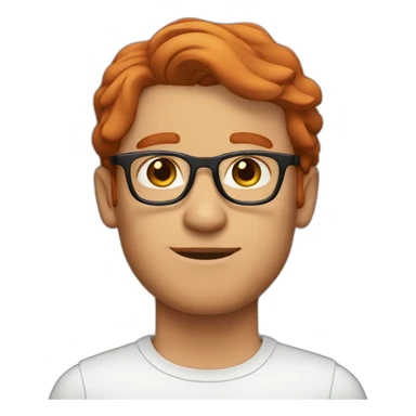 Red haired man with glasses and no beard sticker