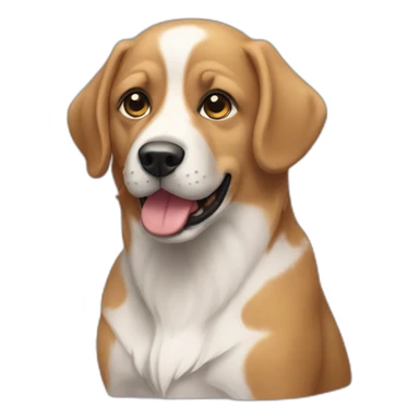 Chien sur chat sticker