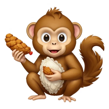 Monkey eating fried chicken  sticker