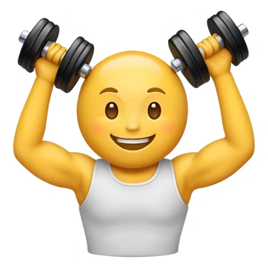 Emoji holding dumbell sticker