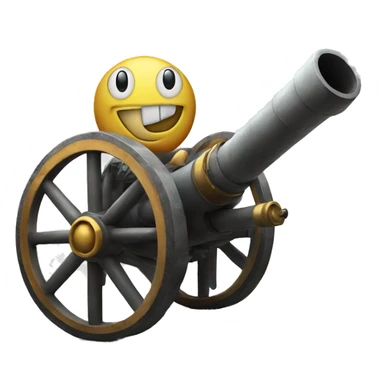Smiley face with cannon  sticker