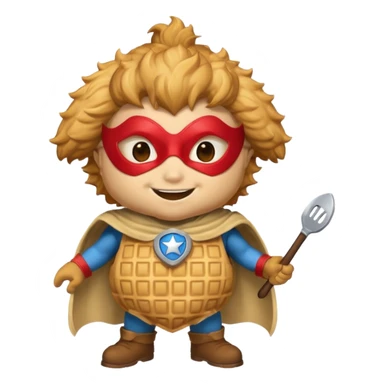 a hero who wear Waffle costume  with a hero mask  sticker