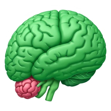 green brain with health logo plus on it sticker
