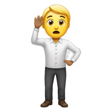 confused customer with hands question mark sticker