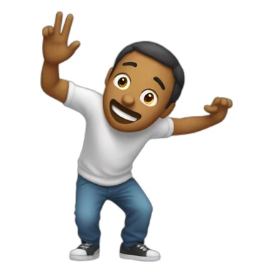 Une personne qui fais un dab sticker