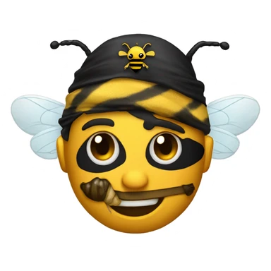 a bee stinging a pirate sticker