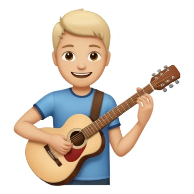 A Heart how is holding a guitar and smile sticker