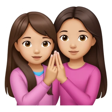Asian girl with brunette hair pinky promise asian little sister with long hair  sticker
