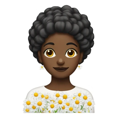 Black girl with daisies sticker