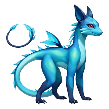 Colorful Iridescent Exotic Salandit-Aurorus-Glaceon-Fakémon-hybrid-creature (full body)  sticker