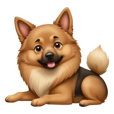 German Shepard dog with Pomeranian dog  sticker
