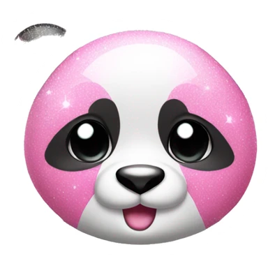 Pink panda with sparkly  sticker