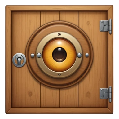 door with a peephole sticker