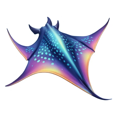 iridescent manta ray sticker