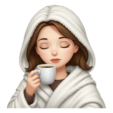 girl inside a blanket sipping coffee eyes closed sticker