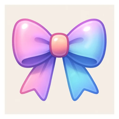 bow emoji, cute and shiny, with a gradient effect sticker