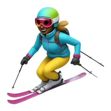 girl skii sticker