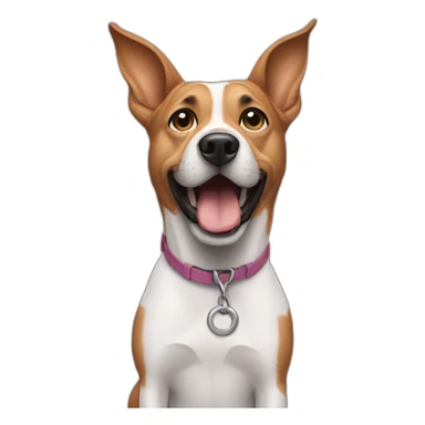 Dog with ears dancing on man sticker