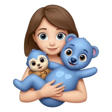 baby dory hugging a teddy bear sticker