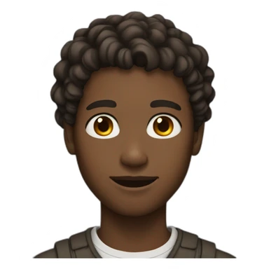 black,young man with a short wavy hair brown sticker